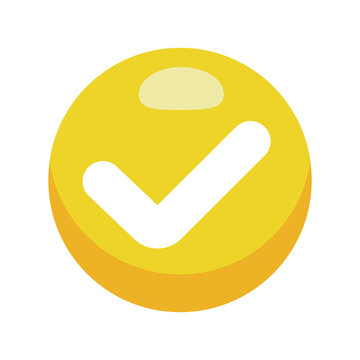 Checkmark icon vector, verified badge icon, yellow check mark or approved button icon vector illustration