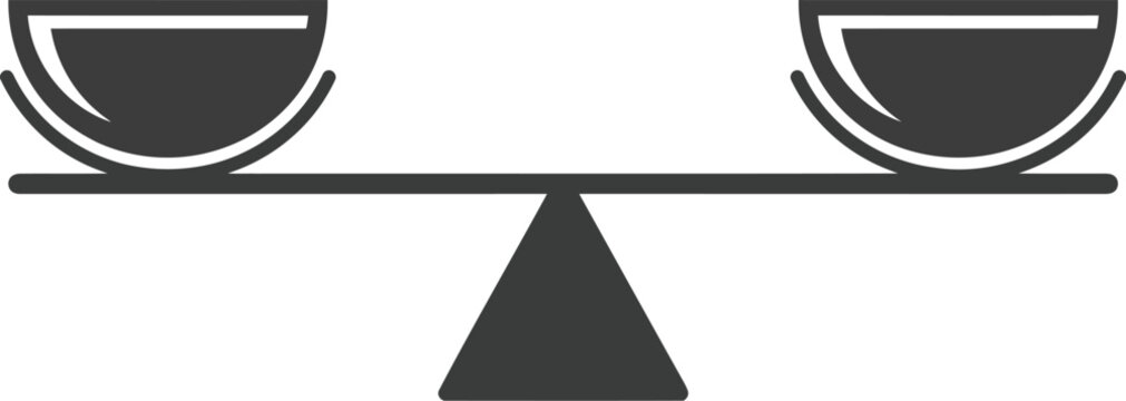 Simple balance scale symbols for weight comparison.