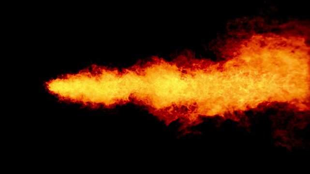 VFX Fire Slash Straight Middle 3 Seconds in + 5 Seconds loop Angle3