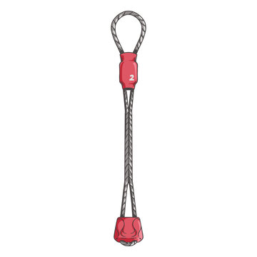 Red rope with a red handle on it