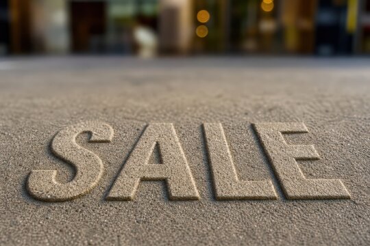 Sale Announcement On Outdoor Surface Crafted From Sand