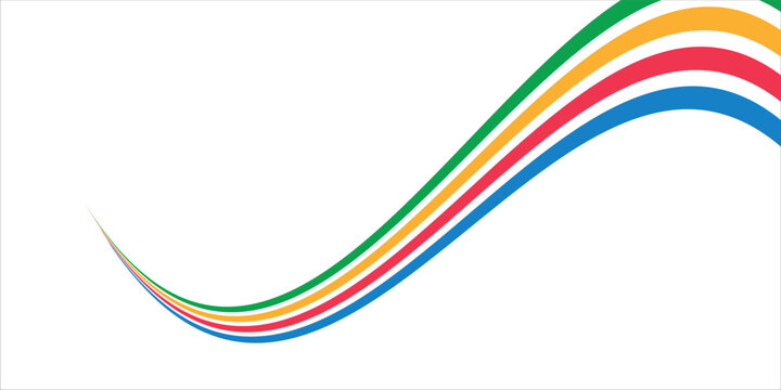 Five Color Lines Dynamic Design Colorful modern illustration