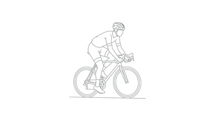 Obraz premium Cyclist Riding a Bicycle Fast Outdoors.