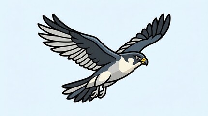 Obraz premium Bird Falcon Flying in Sky.