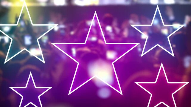 people crowd partying, concert night club, dark silhouettes dancing, jumping and waving hands, Iconic night rock concert, crowd cheering slomo, People cheer move lift, strobing stage lights, concert