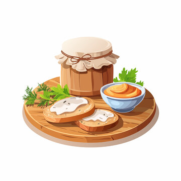 Bauernbrot mit Aufstrich rustikal