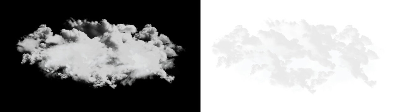 Fluffy white cloud against dark background