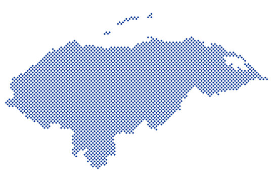 Honduras map silhouette with dots pattern