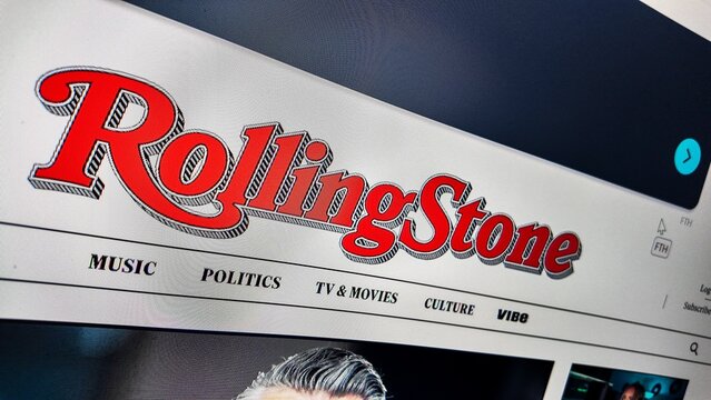 a computer screen with rolling stone website displayed