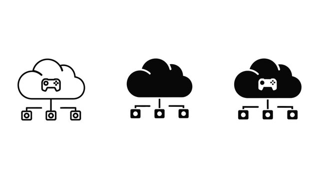 Cloud gaming network with controller icons connected to devices