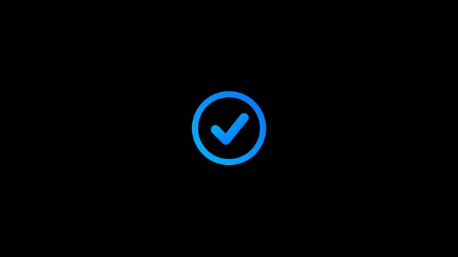 Blue Checkmark Icon Animation with Alpha Channel Perfect for Digital Confirmations and Success Notifications.