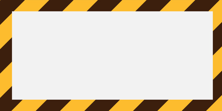 Yellow and black caution tape square frame, warning sign border template with striped for with 4x6 aspect ratio vector illustration.
