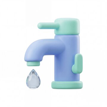 3D automatic sensor faucet with water drop for water-saving smart home technology