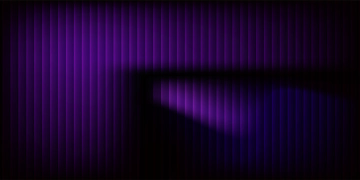 Glowing Purple Vertical Ridges Abstrak Latar Belakang dengan Bilah 3D dan Efek Cahaya Lembut