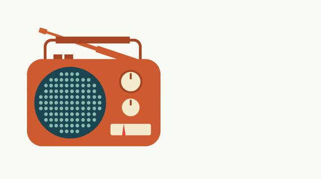 Classic portable transistor radio in retro style