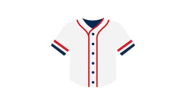 Sleek and minimalist baseball jersey vector icon presented in a flat design style, perfect for sports league merchandise, team uniform graphics, athletic apparel, and professional team branding.