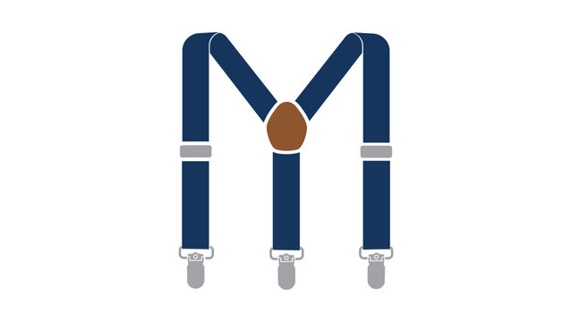 Elegant and minimalist flat vector icon representing classic suspenders for men's fashion. This clean outline illustration is perfect for clothing brands, apparel design, and modern graphics.