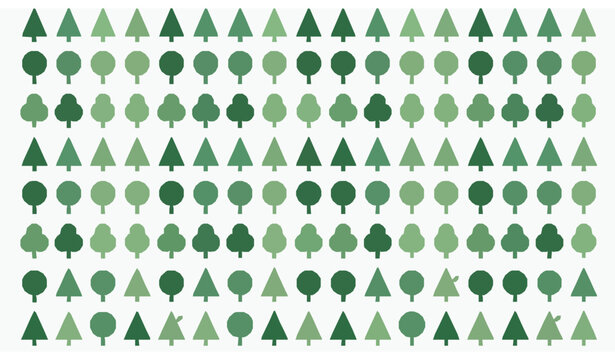 Minimal tree seamless pattern vector simple nature eco background