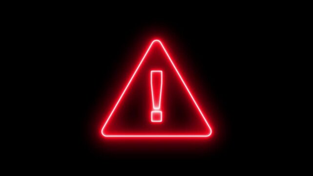 Alert sign Danger warning on black screen, attention mark, caution icon triangle exclamation mark, emergency hazard notification symbol. notice reminder attention, problem, fail on emergency 4k 