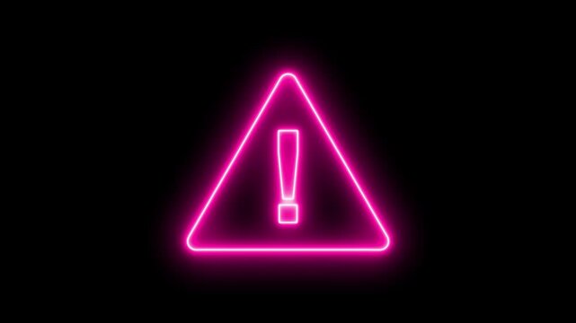 Alert sign Danger warning on black screen, attention mark, caution icon triangle exclamation mark, emergency hazard notification symbol. notice reminder attention, problem, fail on emergency 4k 