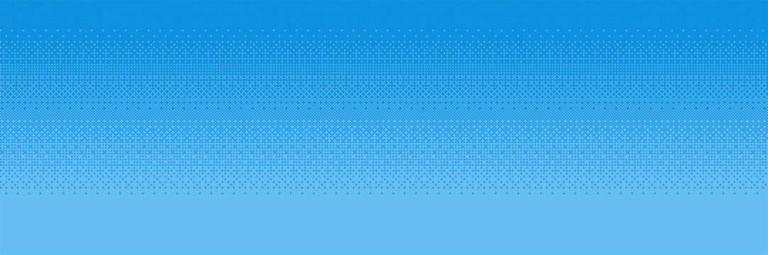 Pixel art light blue sky gradient background. Retro video game texture with smooth dither pattern. Digital graphic wallpaper for gaming design and 8-bit interface development concept.