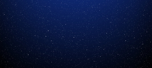 Fototapeta premium Abstract blue space background featuring tiny glowing stars. Night sky texture with sparkling particles, cosmic galaxy depth for digital design, astronomy concept and banner template.