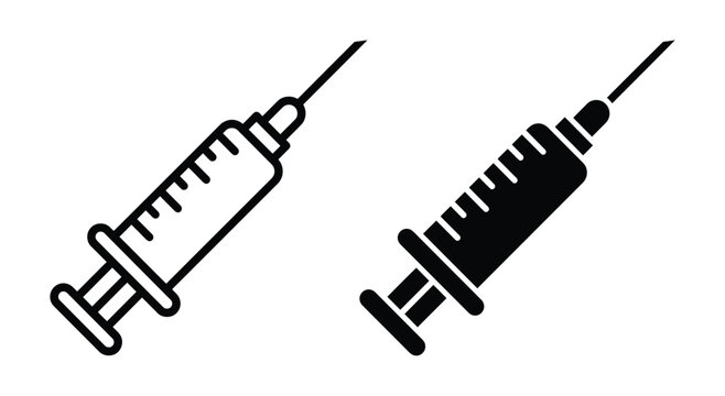 Black and white medical syringes Vector