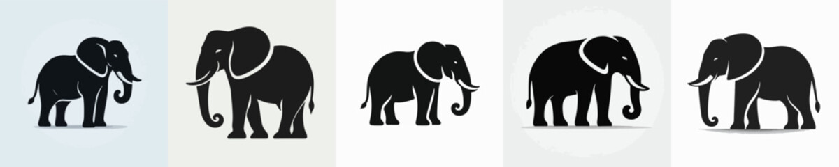 Fototapeta premium Elephant Silhouette Vector Illustration