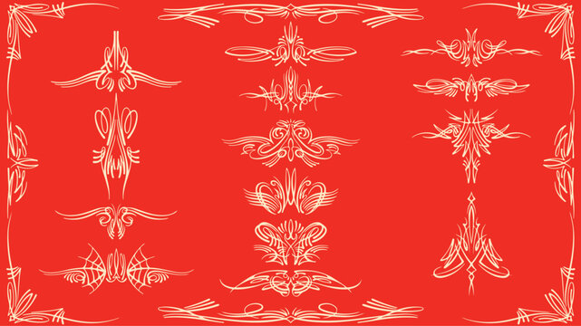 Vintage Pinstripe Vector Clipart Bundle