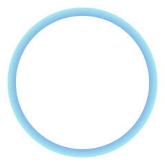Fototapeta premium Neon Light Blue Glowing Circle Frame PNG, Futuristic 3D Sky Cyan Ring Isolated on Transparent Background, Illuminated Boundary