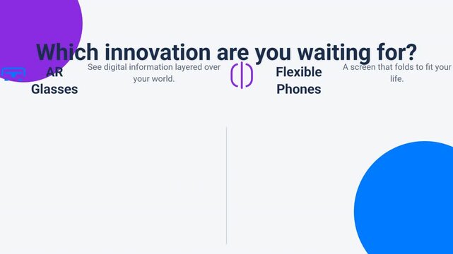 AR glasses and flexible phones displayed on minimalist website layout  