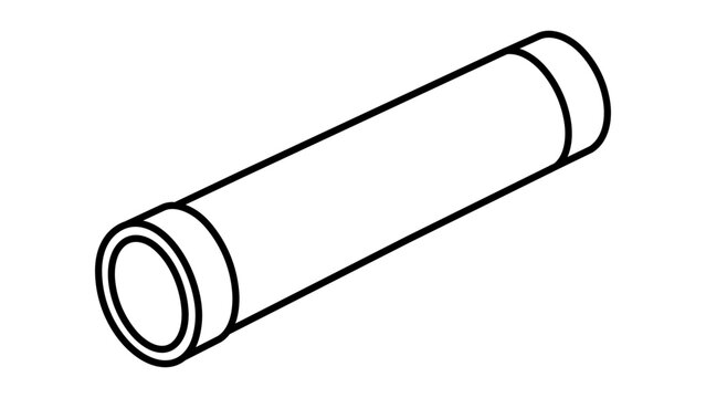 Professional poster tube vector icon illustration with editable stroke for shipping and storage, featuring a minimalist hand-drawn outline design that is customizable and fully scalable graphics.