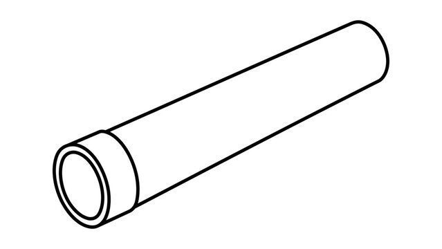 Minimalist poster tube vector icon illustration featuring editable stroke for document protection and shipping, providing a clean hand-drawn outline design that is fully scalable and adjustable.