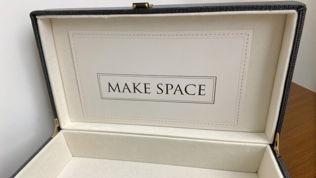 Elegant Gift Box Interior with Inspirational Make Space Note