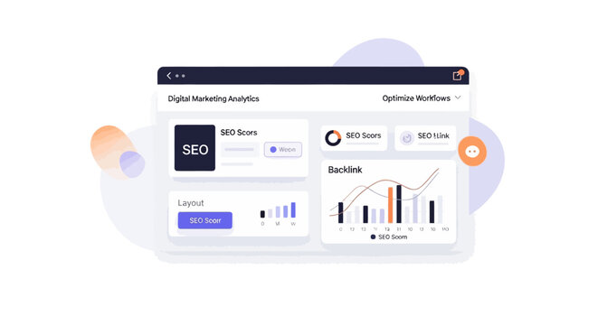 Digital Marketing Dashboard UI - SEO Analytics and Data Visualization