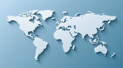 Fototapeta premium 3D world map design on blue background
