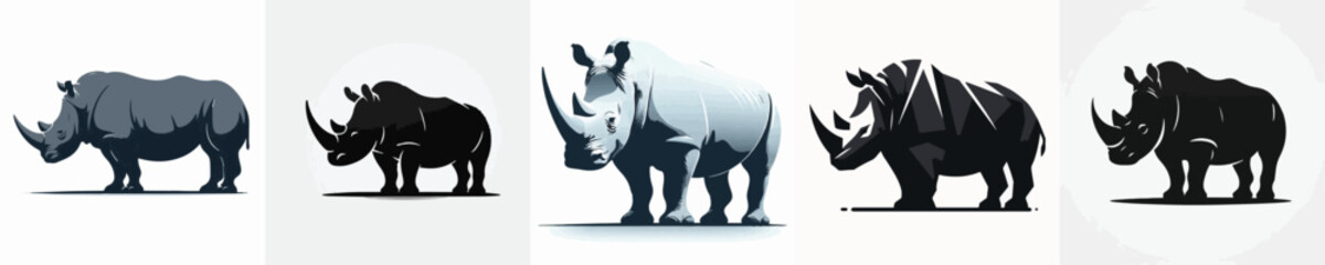 Rhino Silhouette Vector Illustration © Fajar