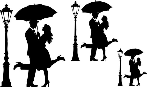 Vintage Street Romance Shadow Artwork