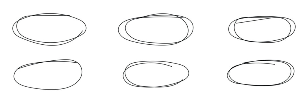 Hand drawn black highlight circle. Highlight circle for marking text, numbers, markers, pencils, text and illustrations. EPS 10 .