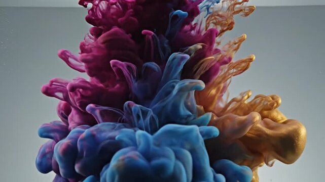Dynamic Colorful Ink Explosion in Water