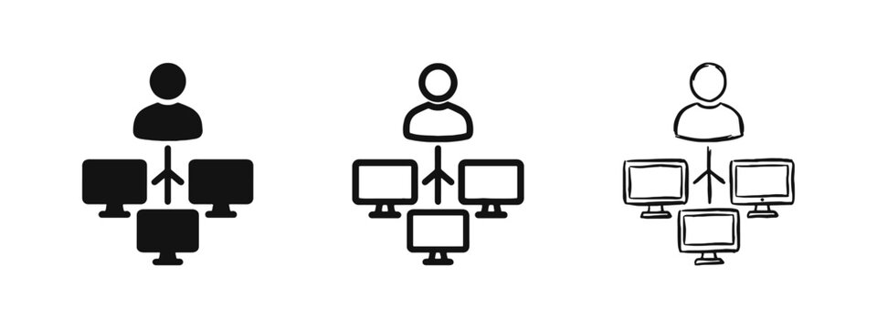 IT Support Network Administrator Icon Remote Monitoring and Computer System Management