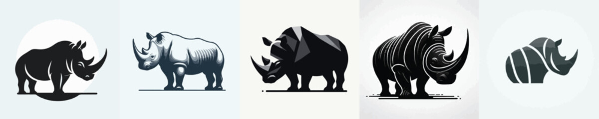 Rhino Silhouette Vector Illustration © Fajar