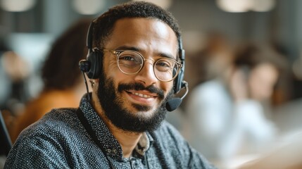 Obraz premium Smiling customer service representative