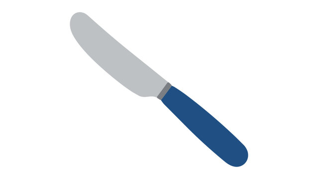 Elegant butter knife vector icon presented as a minimalist hand-drawn outline illustration ideal for kitchenware catalogs, dining etiquette guides, and food blogs with a scalable clean design.