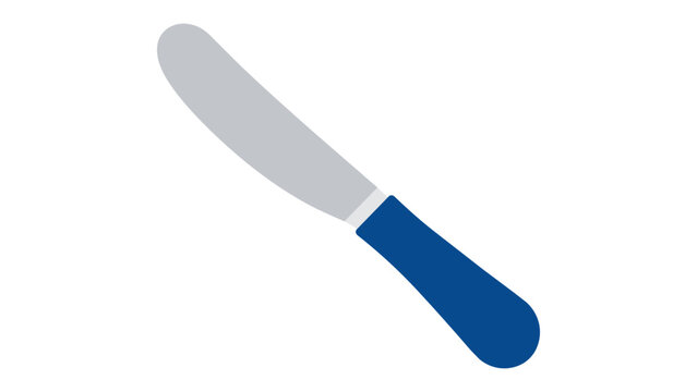 Modern butter knife vector icon featuring a clean hand-drawn line illustration perfect for breakfast menus, culinary branding, and kitchen utensil collections with a minimalist scalable finish.