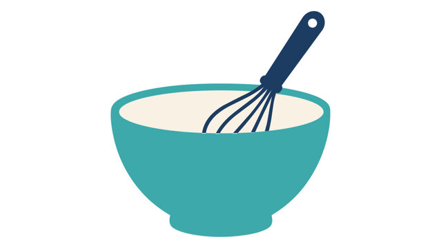 Classic mixing bowl vector icon for kitchen baking and food preparation, minimalist hand-drawn line illustration isolated on white background, perfect for culinary blogs and recipe book designs.