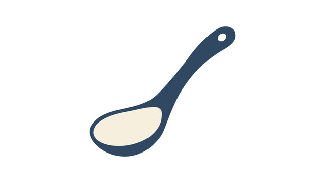 Elegant soup spoon vector icon illustration, featuring a clean minimalist hand-drawn outline for culinary and restaurant branding, a high-quality scalable graphic element for modern design.