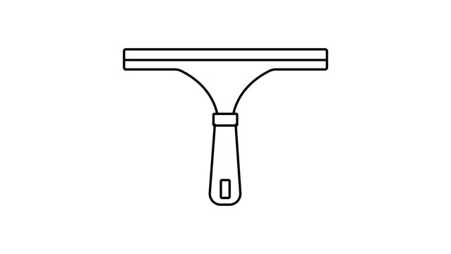 Professional window squeegee vector icon illustration with editable stroke, designed for cleaning services, home maintenance branding, and hygiene apps with customizable line weight styles.