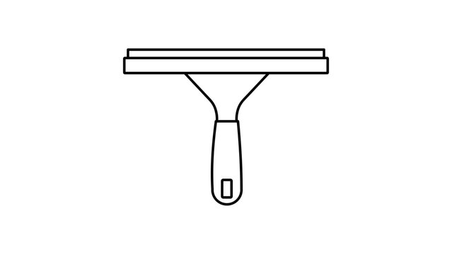 Modern window squeegee vector icon featuring an editable stroke for customized cleaning tool illustrations, ideal for housekeeping guides, professional service logos, and utility app icons.