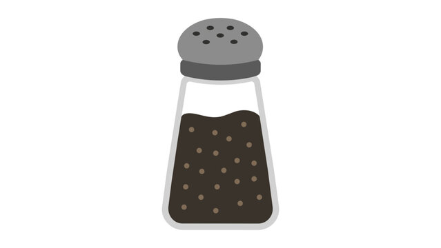 Elegant pepper shaker vector illustration depicting a classic kitchen spice dispenser in a minimalist line art style, ideal for seasoning icons, culinary logos, and dining graphic resources.
